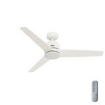 Hunter 52 inch Malden Matte White Ceiling Fan and Handheld Remote - The Shop By Jasmine Roth