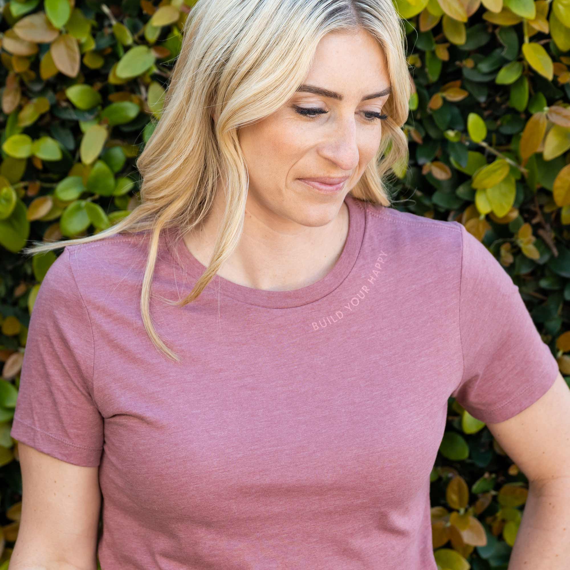 Build Your Happy Womens Tee Mauve