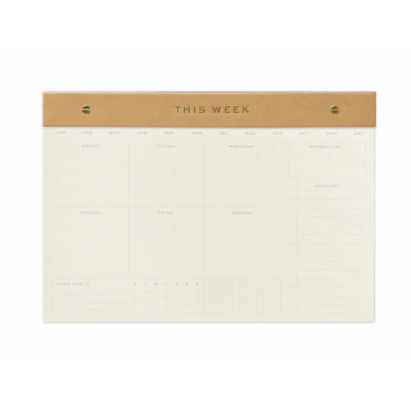 WEEKLY POSTBOUND NOTEPAD IN CAMEL