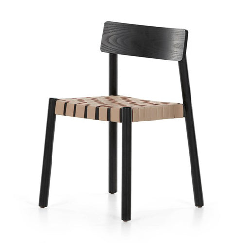 Amby Dining Chair - Black | Black Woven Leather Dining Chair | The Shop by Jasmine Roth