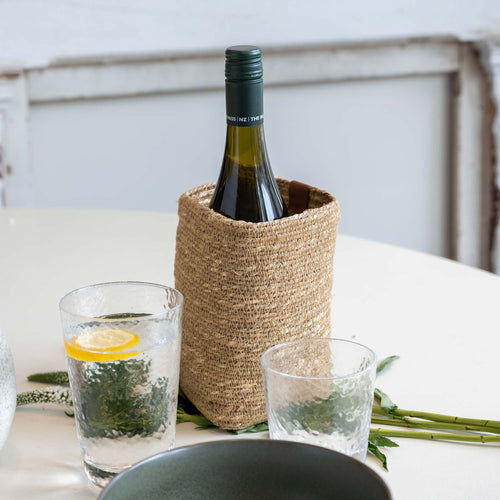 Balgair wine basket on table with wine