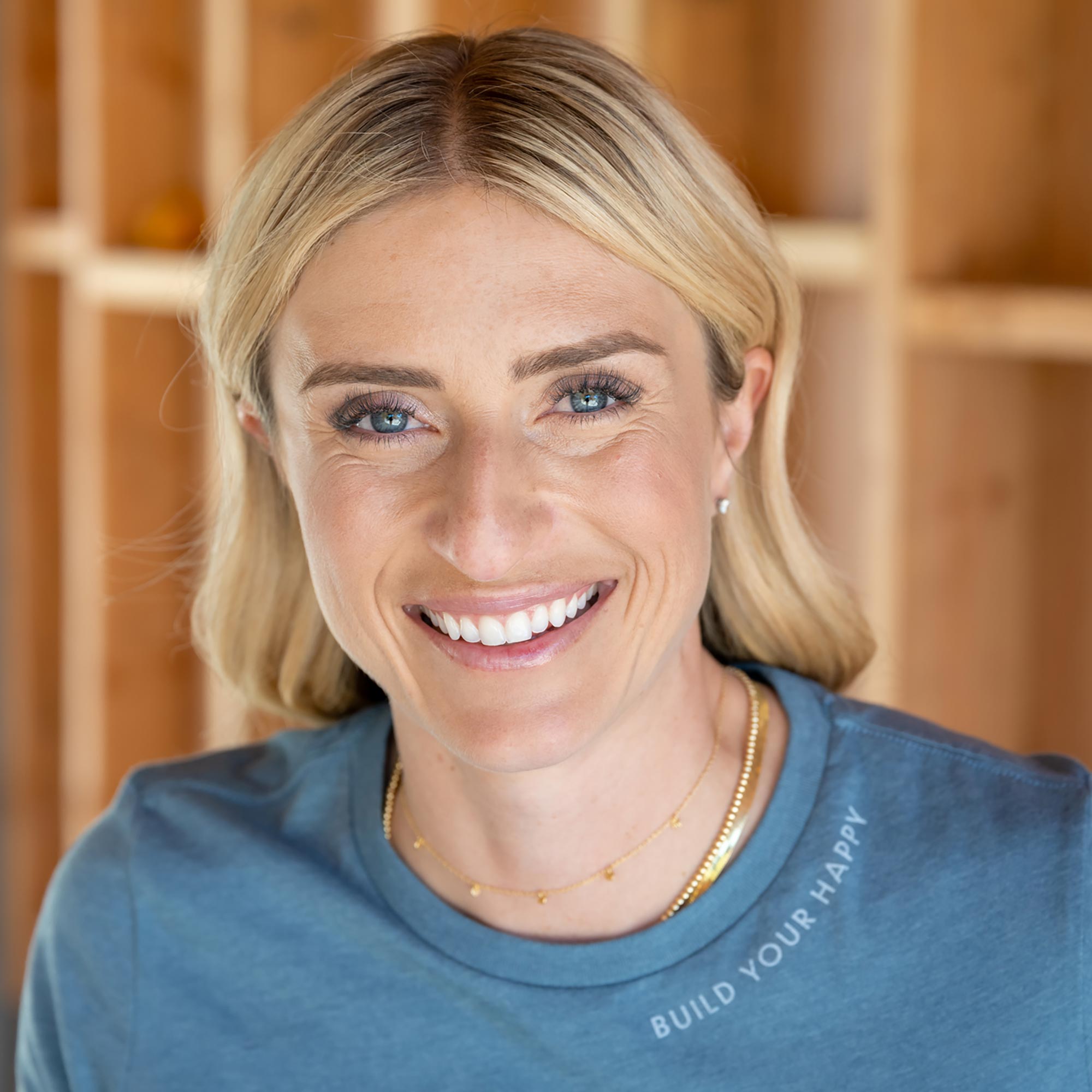 Build Your Happy Womens Tee Blue