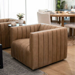 Freeport Leather Swivel Chair in Living Room