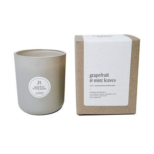 Grapefruit & Mint Leaves Candle with Box | The Shop by Jasmine Roth