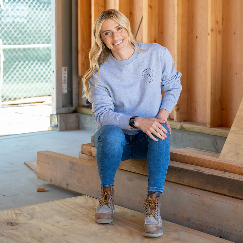 JR Workwear Crewneck Sweatshirt - Heather Grey - The Shop By Jasmine Roth