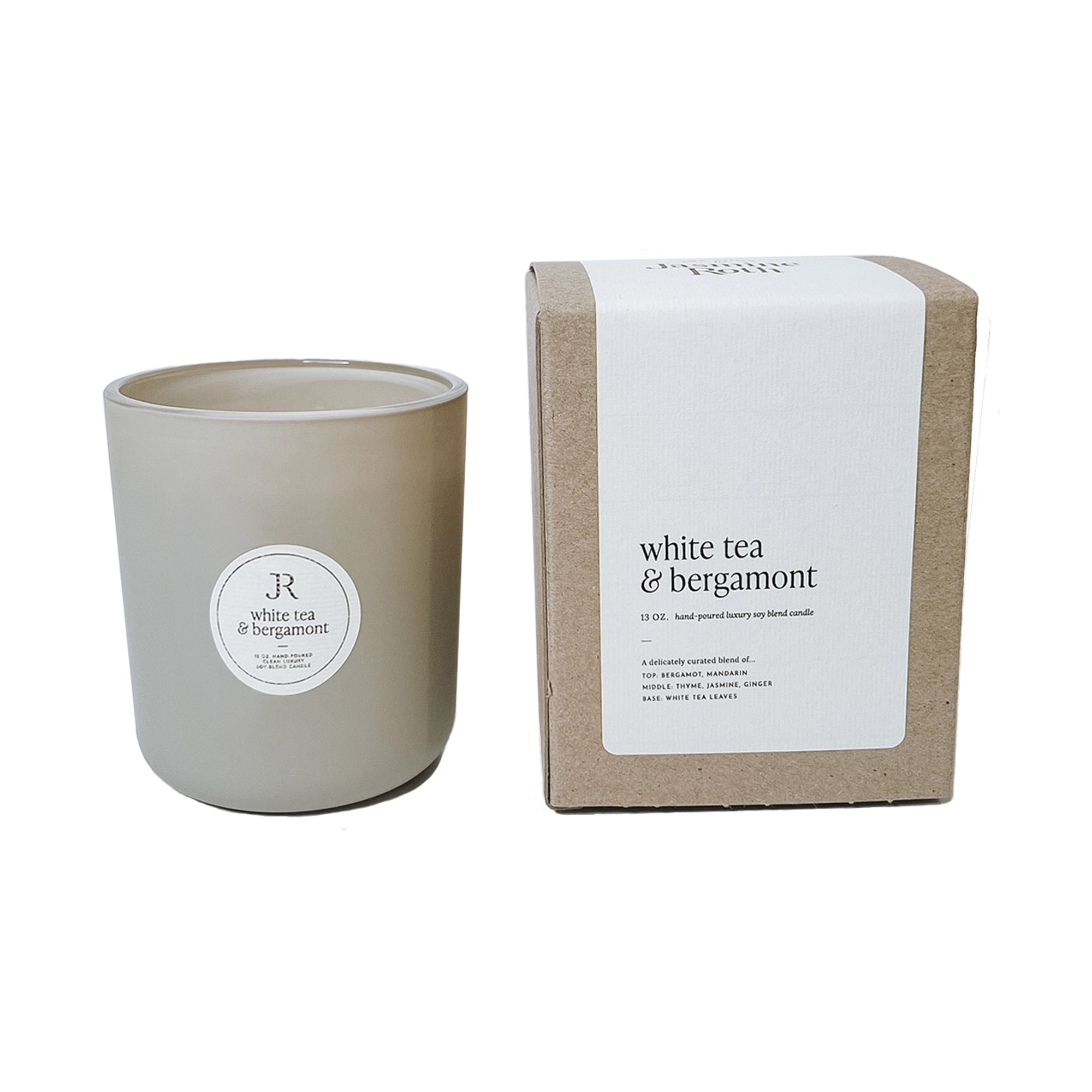 White Tea & Bergamot Candle Wooden Wick Candle The Shop by Jasmine Roth